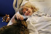 Больные дети Портленда получают помощь от домашних собак и кота